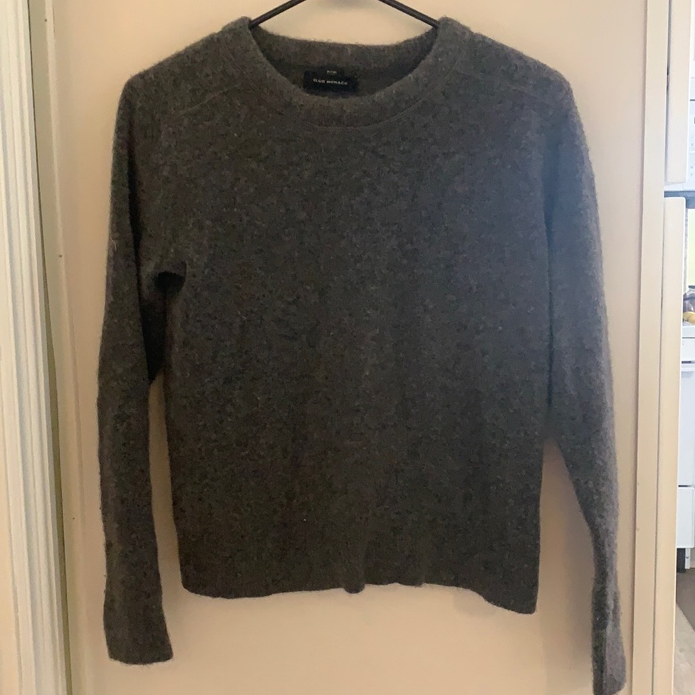 Club Monaco cashmere blend sweater charcoal grey size XS
